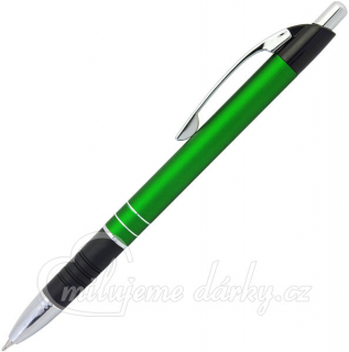 hliníkové kuličkové pero EMA ALU zelené, balení 8 ks