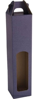 Papírová krabice na 1 láhev vína, modrá, výška 31cm