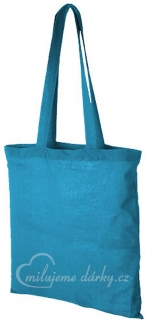 Jednoduchá bavlněná nákupní taška, tyrkysově modrá