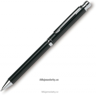 Černé kovové kuličkové pero/mikrotužka v jednom, 10 ks