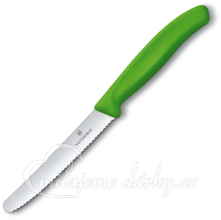 Zelený nůž na rajčata VICTORINOX, vlnková čepel, 1ks