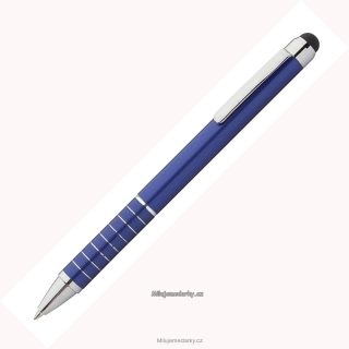 Modré menší aluminiové pero se stylusem