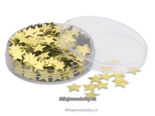 Miniaturní zlaté dekorační hvězdičky 10mm, v boxu