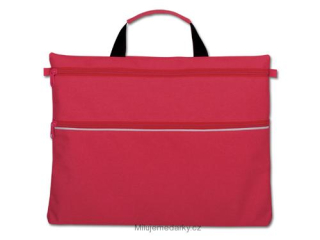 jednoduchá červená taška na dokumenty se zipy