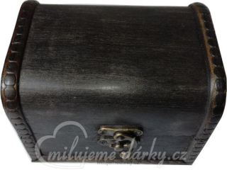 dřevěná jednoduchá černá truhlička vhodná na peníze nebo šperky