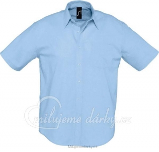 Pánská košile s krátkým rukávem "Oxford", světle modrá, vel. XL, 