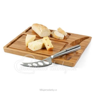 Servírovací sada na sýr, prkénko a 1 nůž