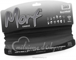 Morf® Ombré bandana - víceúčelový šátek/nákrčník na zakrytí úst, nosu, černá