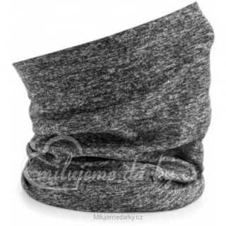 Nákrčník -Bandana Morf® - víceúčelový šátek na zakrytí úst, nosu, šedý melír