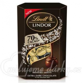 Lindt Lindor balení čokoládových pralinek, hořká čokoláda 70%, 200g