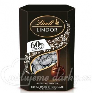 Lindt Lindor balení čokoládových pralinek, hořká čokoláda 60%, 200g
