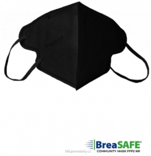BREASAFE® COMMUNITY MASK FFP296K, velikost L, barva černá, balení 5ks