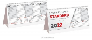 Stolní týdenní bezobrázkový kalendář STANDARD, 2022