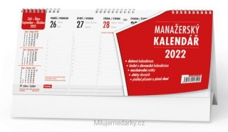MANAGERSKÝ PRAKTICKÝ Stolní týdenní bezobrázkový kalendář,  2022
