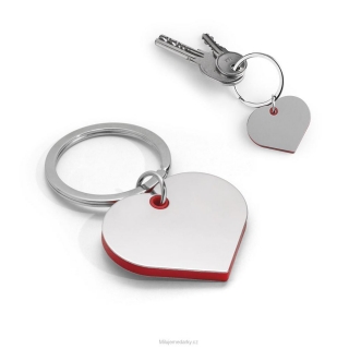 Přívěsek na klíče ve tvaru srdce s červeným okrajem