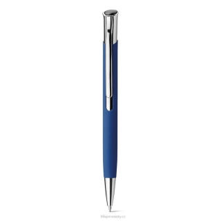 OLAF SOFT, Kovové kuličkové pero s pogumovaným „soft touch“ povrchem, modrá