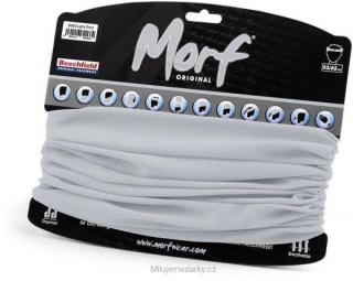 Nákrčník -Bandana Morf®-víceúčelový šátek na zakrytí úst, nosu,, světle šedá