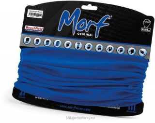 Nákrčník -Bandana Morf®-víceúčelový šátek na zakrytí úst, nosu,, středně modrá