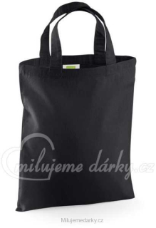 Mini bavlněná taška s krátkými držadly, formát A4, barva černá