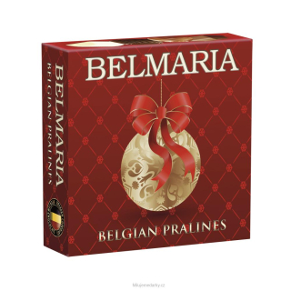 Belgické pralinky v červeném vánočním dárkovém balení, 50 g