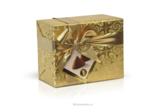 Belgické kakaové lanýže ve zlatém vánočním dárkovém balení, 200 g