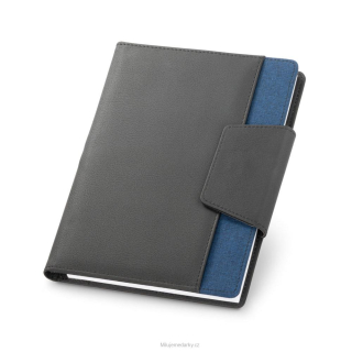 Zápisník A5 v černo-modrých tvrdých deskách s kapsami