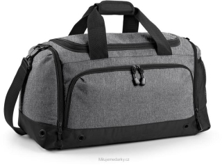 Sportovní/cestovní taška BagBase se zakulacenými kapsami, šedo-černá