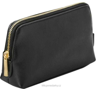 Menší černá kosmetická taška se zlatým zipem, Boutique BagBase