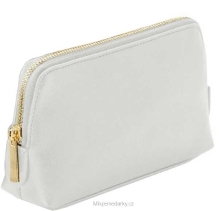 Menší šedá kosmetická taška se zlatým zipem, Boutique BagBase