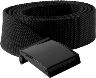 Černý polyesterový pásek s lesklou kovovou sponou