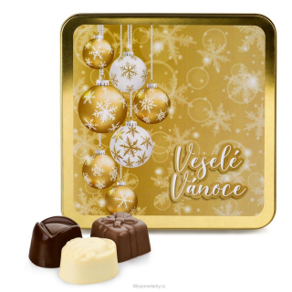 Vánoční kazeta italských pralinek z mix čokolády v dárkovém balení, 200 g
