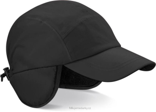 Softsheelová čepice s klapkami na uši Beechfield, černá
