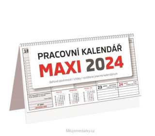 Stolní týdenní bezobrázkový kalendář MAXI Manager velký, 1 ks, 2024