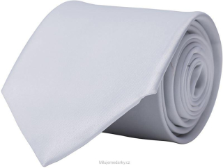 Jednoduchástříbro-šedá saténová kravata, šířka 8 cm