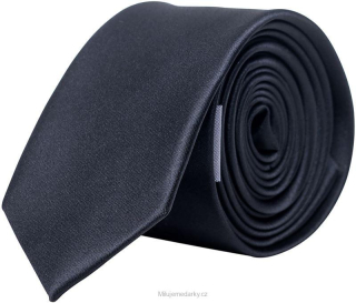Jednoduchá černá úzká saténová kravata, šířka 5 cm
