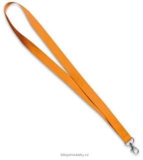oranžová šňůrka na krk 2x45cm s karabinou, balení 2 ks