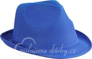Středně modrý tvarovaný textilní unisex klobouk