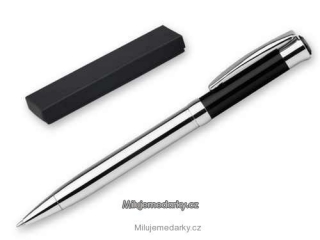 černo-stříbrné kovové kuličkové pero Igra v dárkové krabičce