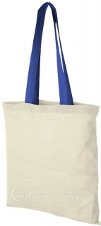 Jednoduchá bavlněná nákupní taška s královsky modrými držadly