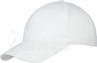 bílá pětidílná čepice s nízkým profilem
