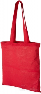 Jednoduchá červená bavlněná nákupní taška s dlouhými uchy