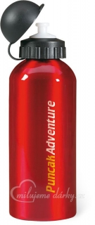 červená kovová chladicí láhev na nápoje 600 ml
