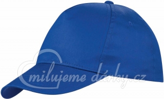 klasik modrá pětidílná čepice s nízkým profilem