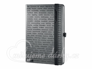LANYBOOK THE ONE IV, poznámkový zápisník s gumičkou 140x205 mm, černá