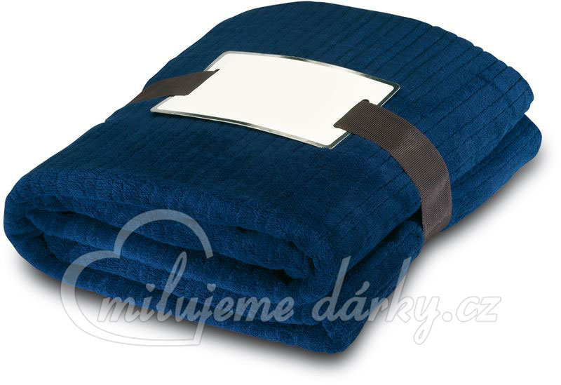 komfortní domácí modrá fleecová deka
