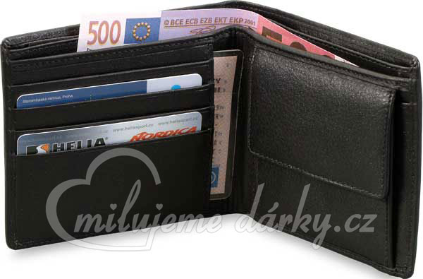 Pánská kožená peněženka s přihrádkami na kreditky