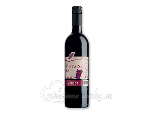MERLOT LA FONTAINE, Francouzské červené víno s plnou