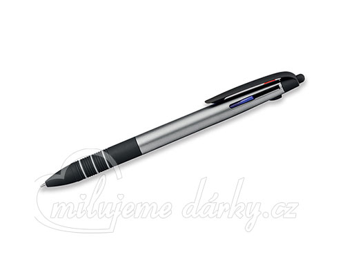 MULTIS, plastové kuličkové pero 3 v 1, stříbrná