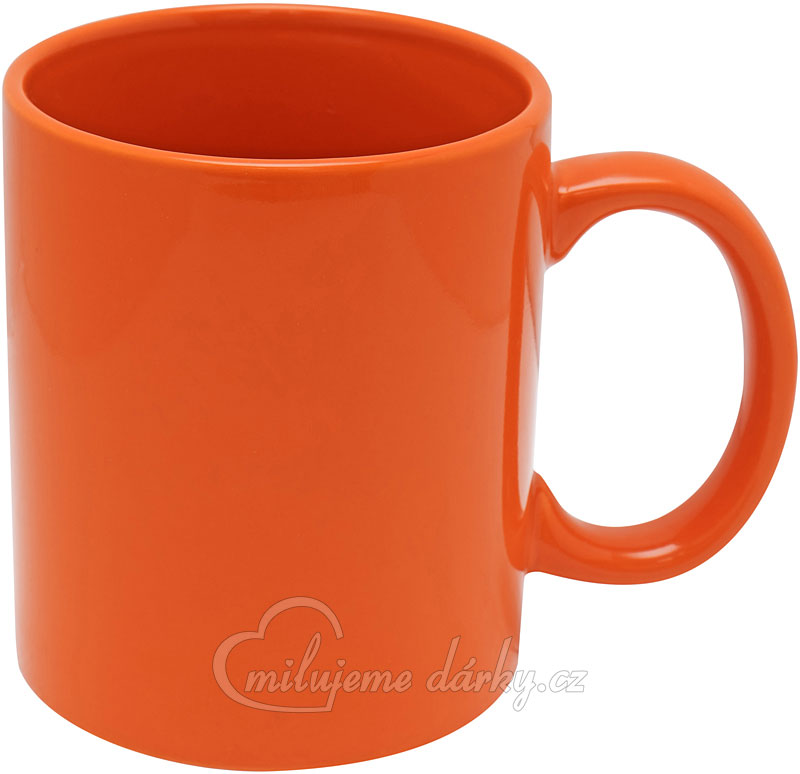 Klasický oranžový keramický hrnek, 300ml