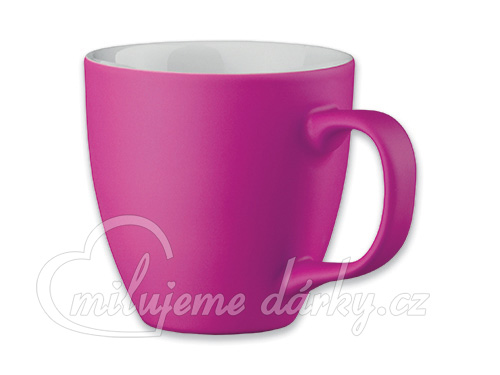 PANTHONY MAT, porcelánový hrnek o objemu 450ml, růžová